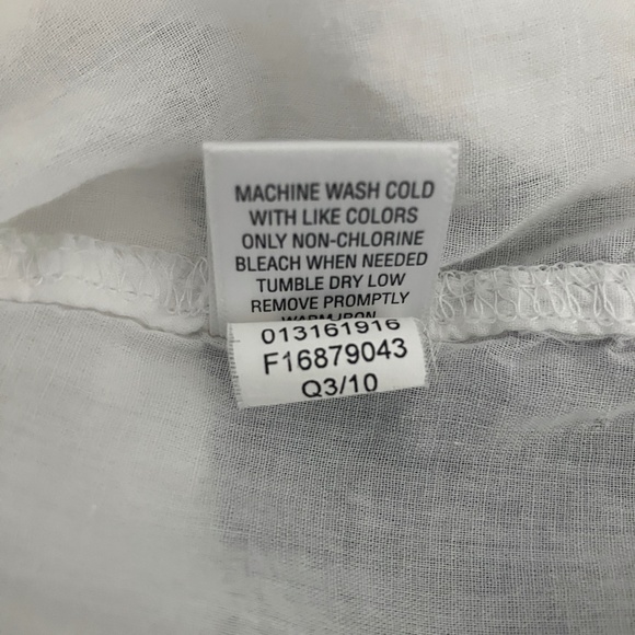 Converse white semi-sheer summer 100% lightweight cotton boho top size S - Picture 6 of 7